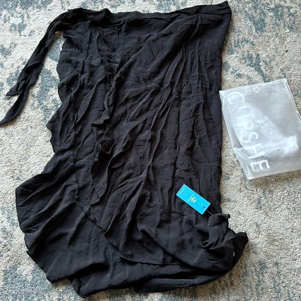 Black Side Tie Midi Sarong